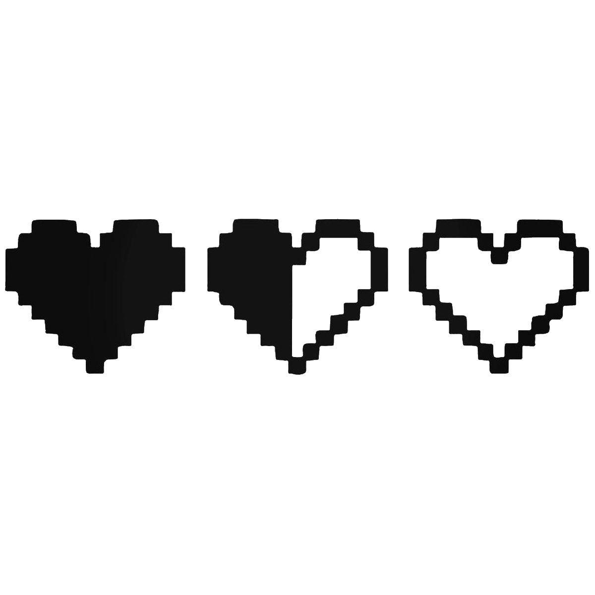 Three Pixelated Hearts In Varying stencil photo 7