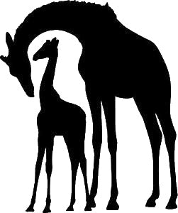 Two Giraffes One Adult And One stencil photo 2