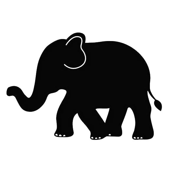 Elephant Walking With Trunk Raised One stencil photo 7