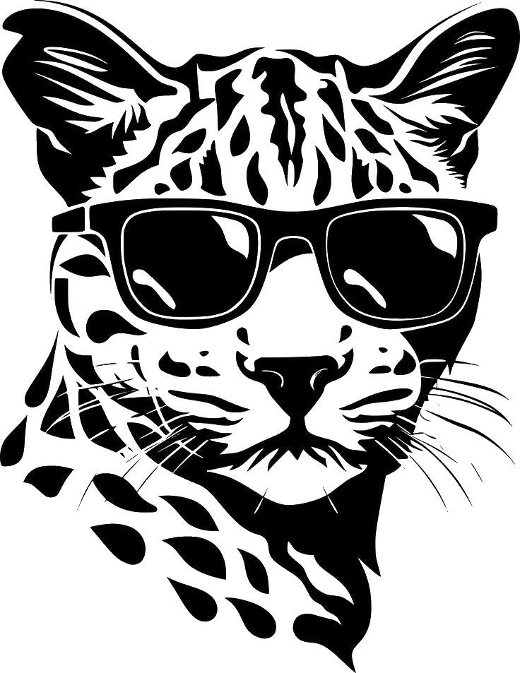 Leopard Sunglasses stencil photo 7