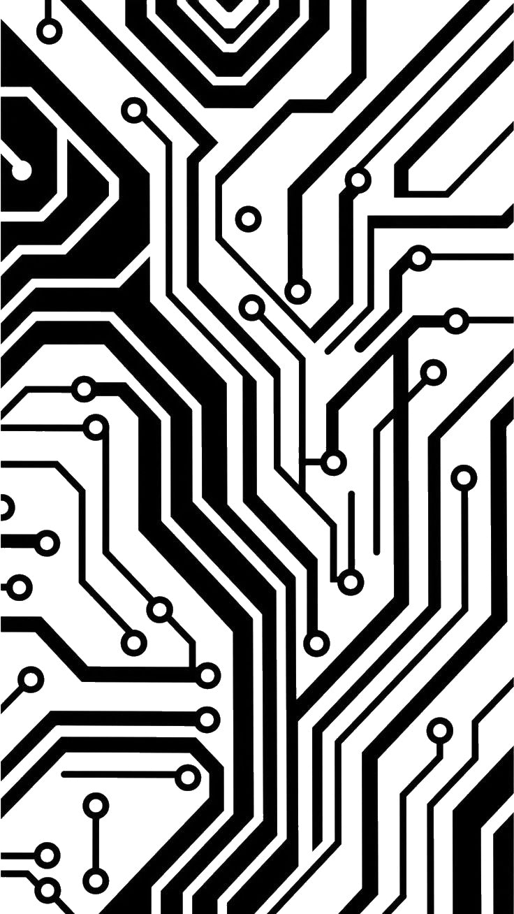 Circuit Board With And Dots Interconnected stencil photo 7