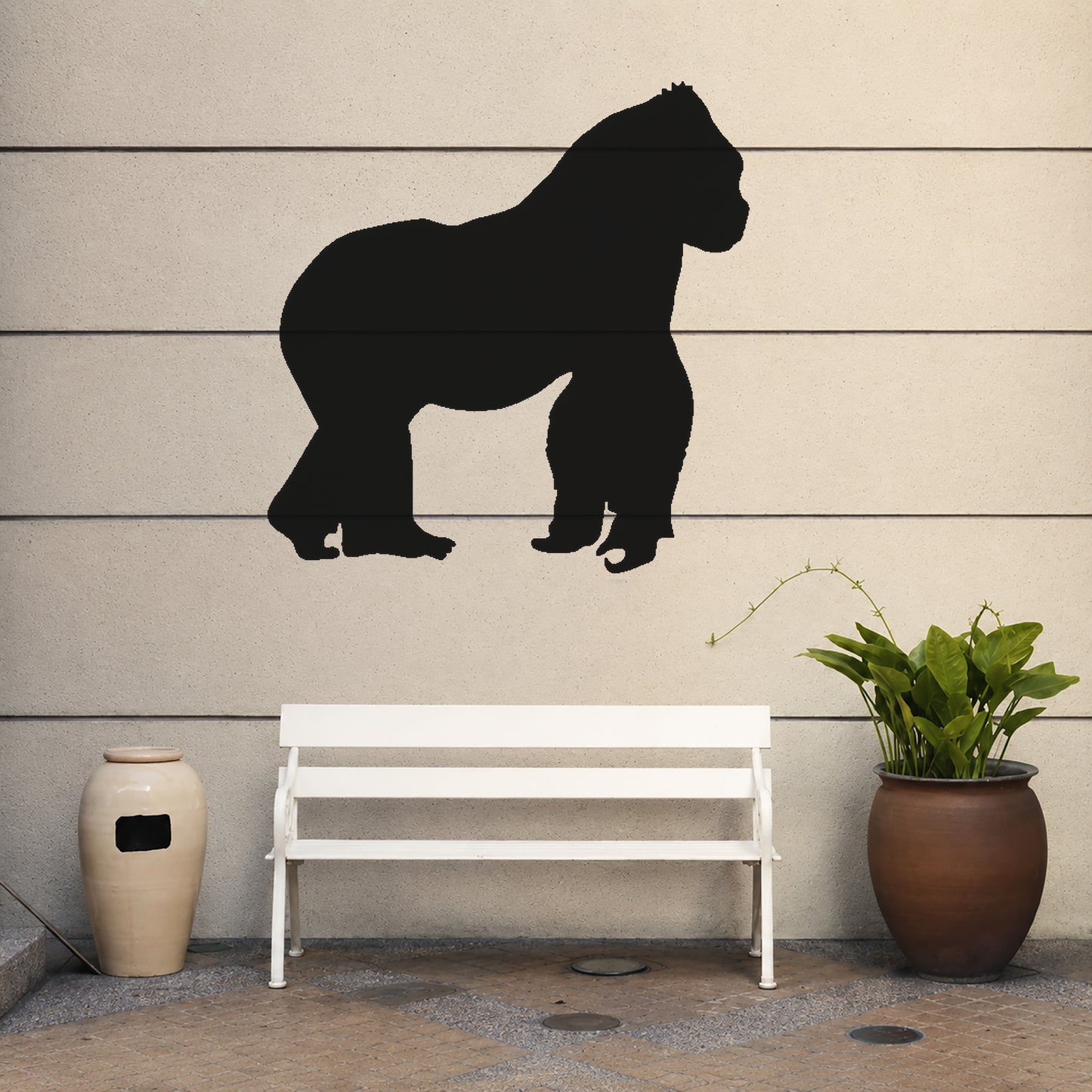 Cheerful Gorilla Standing Pose Reusable Mylar Stencil for Art and DIY Crafts Template