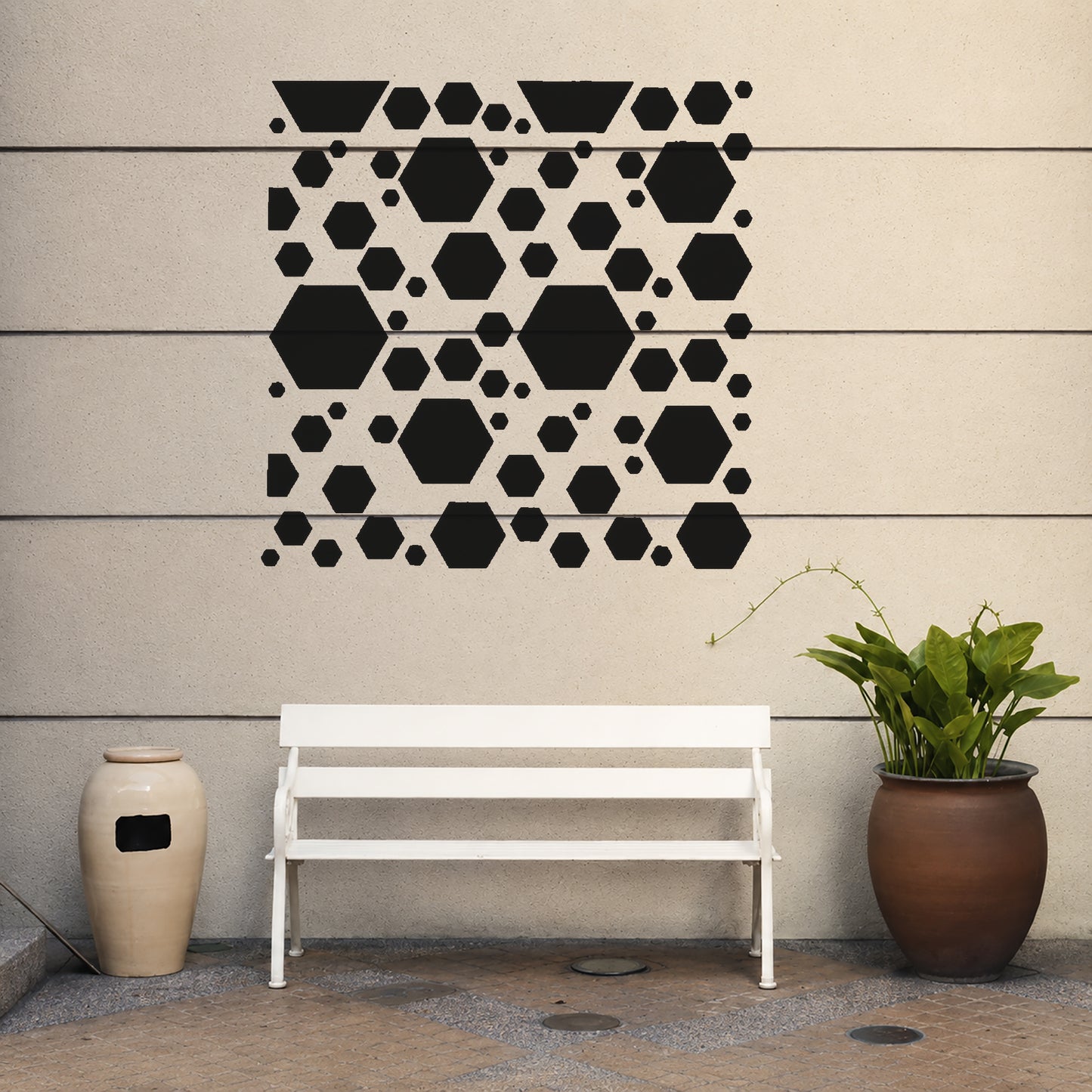 Repeating Hexagon Shapes Reusable Mylar Stencil for Art & DIY Crafts Template
