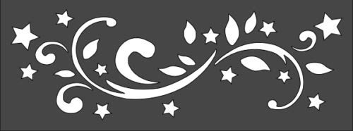 Stencil Star Flair, Plastic Reusable, 3 x 8 inch reusable Mylar wall painting stencil