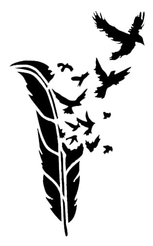Birds Flying Feather Stencil for Painting, Plastic Reusable 8" x 5" – Ideal for DIY Crafts, Art stencil photo 2