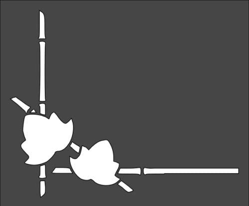 Stencil Leaf Bamboo Corner, Plastic Reusable, 5 x 6 inch reusable Mylar wall painting stencil
