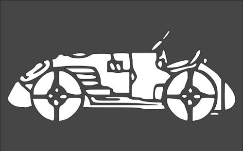 Stencil Vintage Racecar Design, Plastic Reusable, 5 x 8 inch reusable Mylar wall painting stencil