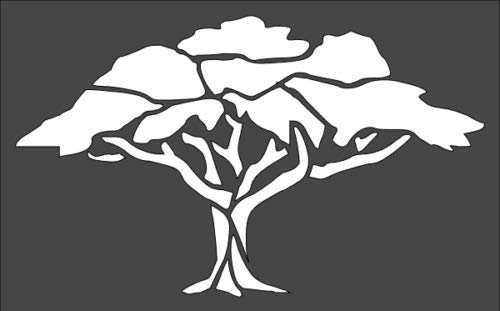 Stencil Big Tree Design, Plastic Reusable, 5 x 8 inch reusable Mylar wall painting stencil