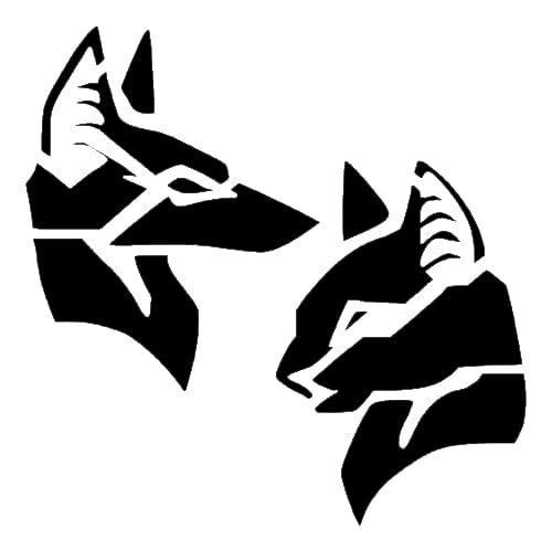 Egyptian Cat and Dog Stencil for Painting - Reusable 5.5" x 5.5" Plastic stencil photo 2