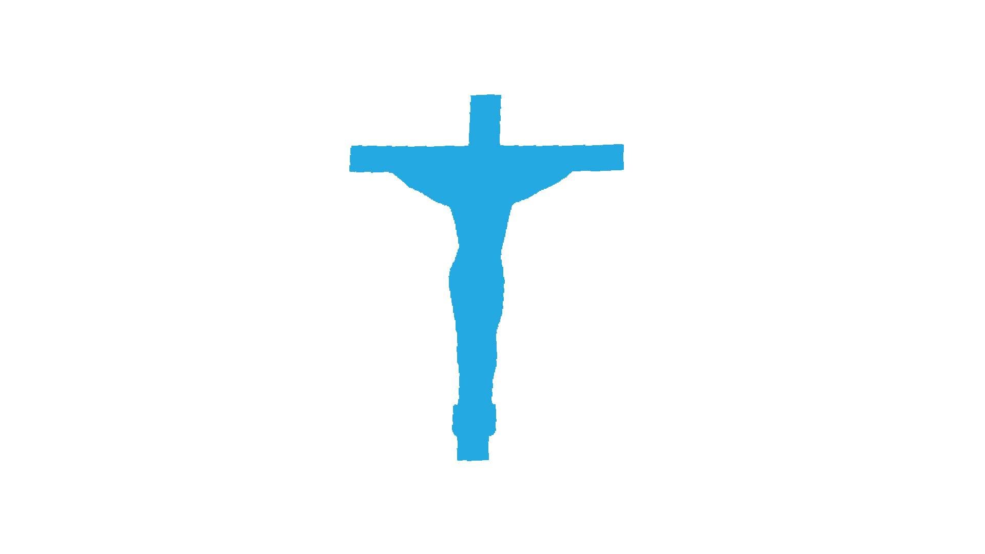 Crucifix Stencil, Reusable, Mylar, 4-Inch, for Religious Crafts and Home Decor, White stencil photo 2