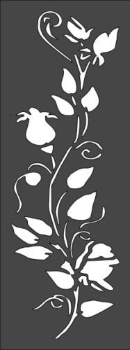 Stencil Rose Vine, Plastic Reusable, 8 x 3 Inch reusable Mylar wall painting stencil