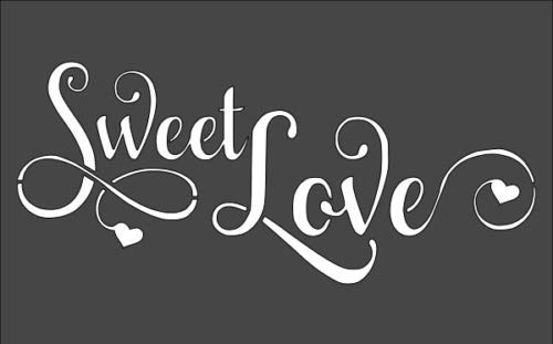 Stencil Sweet Love, Plastic Reusable, 5 x 8 inch reusable Mylar wall painting stencil