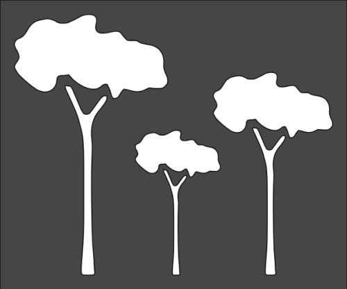 Stencil Tree, Plastic Reusable, 5 x 6 inch reusable Mylar wall painting stencil