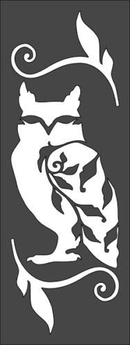 Stencil Owl Sign, Plastic Reusable, 8L x 3W Inch reusable Mylar wall painting stencil