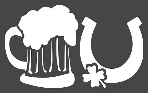 Stencil Horseshoe Beer, Plastic Reusable, 5 x 8 inch reusable Mylar wall painting stencil