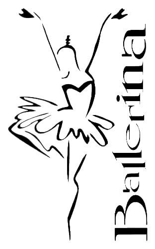 Ballerina Stencil for Paint, Plastic Reusable 8x5 inches for DIY Projects stencil photo 2