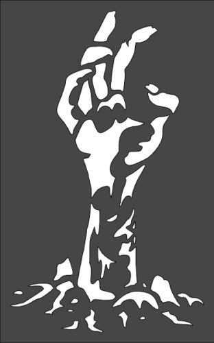 Stencil Creepy Hand, Plastic Reusable, 5 x 8 inch reusable Mylar wall painting stencil