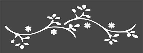 Stencil Sprig Border, Plastic Reusable, 3 x 8 inch reusable Mylar wall painting stencil