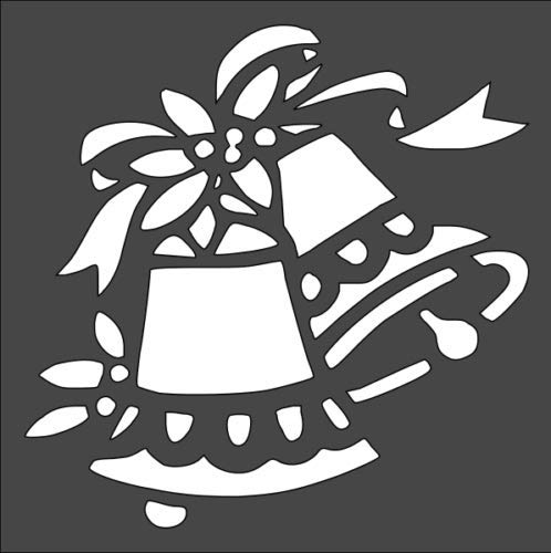 Stencil Bells Design, Plastic Reusable, 5.5 x 5.5 inch reusable Mylar wall painting stencil