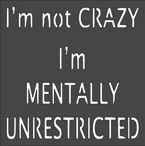 Stencil I'm Not Crazy Sign, Plastic Reusable, 6.1 x 5.7 Inch reusable Mylar wall painting stencil
