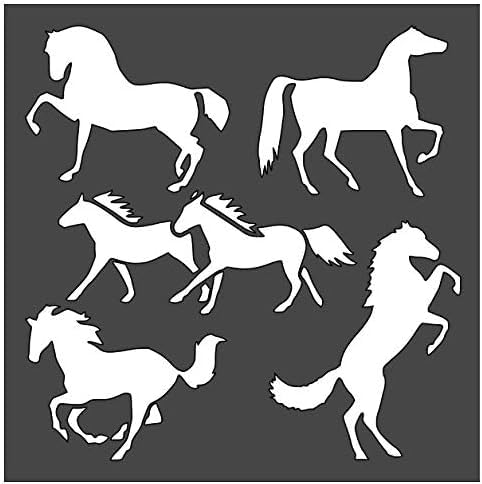 Horse Stencil - 5.5x5.5 Inch Custom Cut Reusable Drawing Template for Arts and Crafts, Durable reusable Mylar wall painting stencil