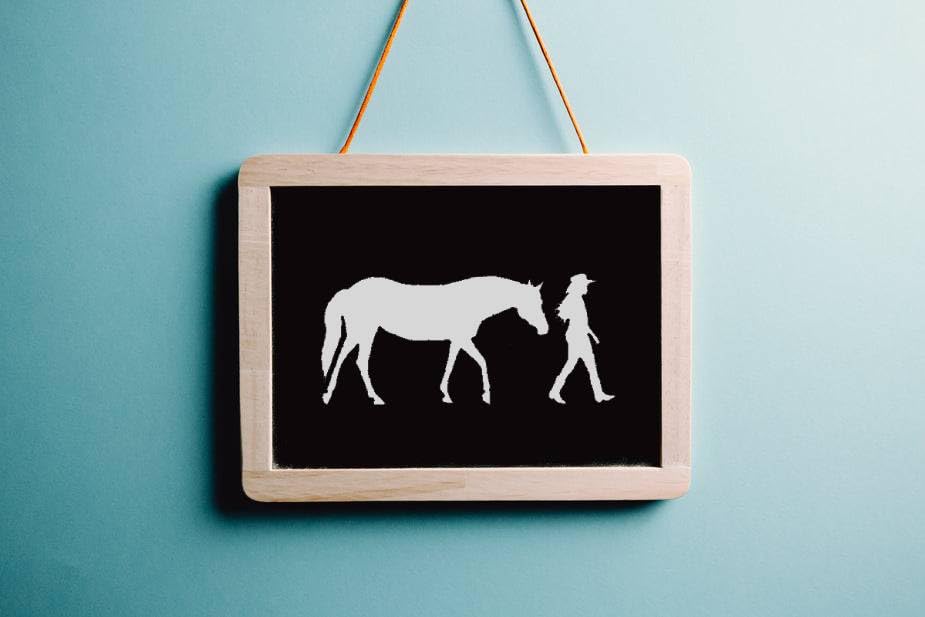 Cowgirl with Horse Stencil, Reusable Plastic Template, 5x10 Inch, Durable for Western Themed stencil photo 2
