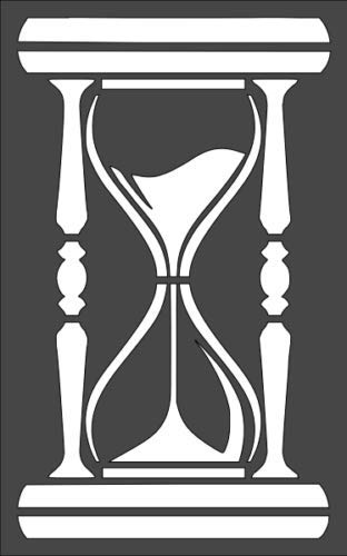 Stencil Hour Glass, Plastic Reusable, 5 x 8 inch reusable Mylar wall painting stencil