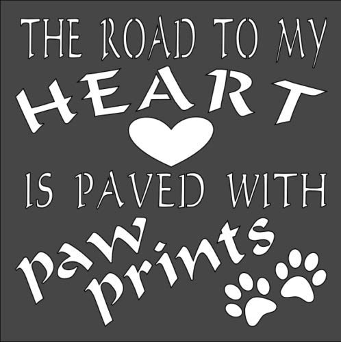 Stencil heart paw prints, plastic reusable, 5.5 x 5.5 inch reusable Mylar wall painting stencil