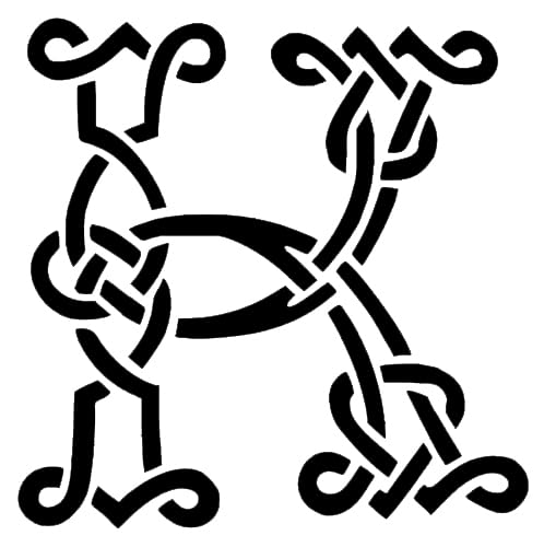 [20pcs Set] Celtic Initial K Stencil for Painting on Walls, Wood, and Canvas, 8 x 8 Inch stencil photo 2