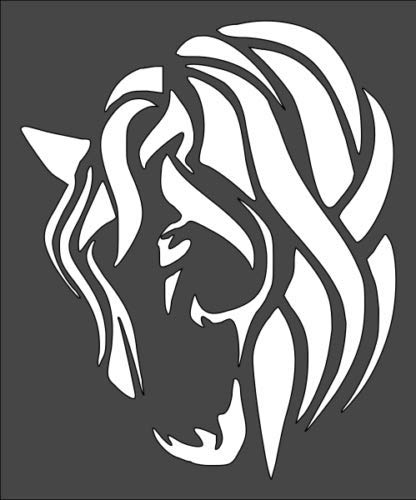 Stencil Horse with a Beautiful Mane, Plastic Reusable, 5 x 6 inch reusable Mylar wall painting stencil