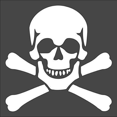 Stencil Skull Crossbones, Plastic Reusable, 5.5 x 5.5 inch reusable Mylar wall painting stencil