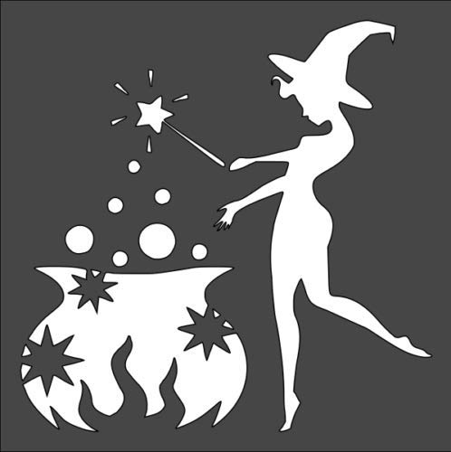 Stencil Magic Boiler Witch, Plastic Reusable, 5 x 5 Inch reusable Mylar wall painting stencil