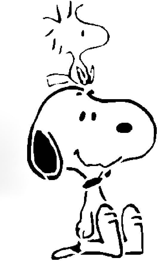 Funny Cartoon Dog Stencil for Painting, Plastic Reusable 8x5 Inches – Ideal for Peanuts-Themed reusable Mylar wall painting stencil