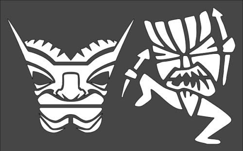 Stencil Tiki Tribe, Plastic Reusable, 5 x 8 inch reusable Mylar wall painting stencil