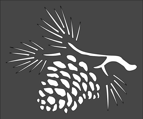 Stencil Pine Cone Design, Plastic Reusable, 6 x 5 Inch reusable Mylar wall painting stencil