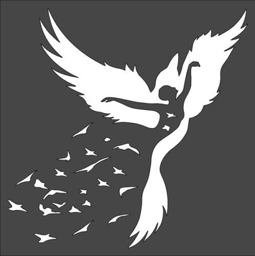 Stencil Female Bird Flock of Birds, Plastic Reusable, 8 x 8 Inch reusable Mylar wall painting stencil