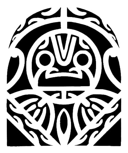 Tiki Sun Design Stencil for Painting, Plastic Reusable 8x5 inches stencil photo 2