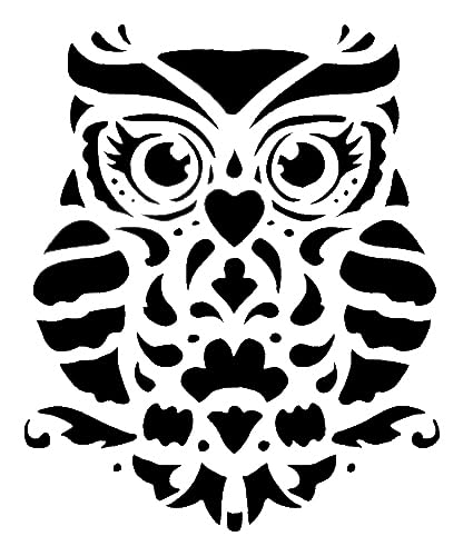 [20Pcs Set] Owl, Plastic Reusable Stencil for Painting 6" L x 5" W – Ideal for DIY Crafts, Home stencil photo 2