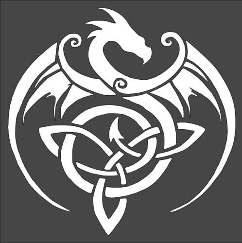 Stencil Celtic Abstract Dragon, Plastic Reusable, 8 x 8 Inch reusable Mylar wall painting stencil