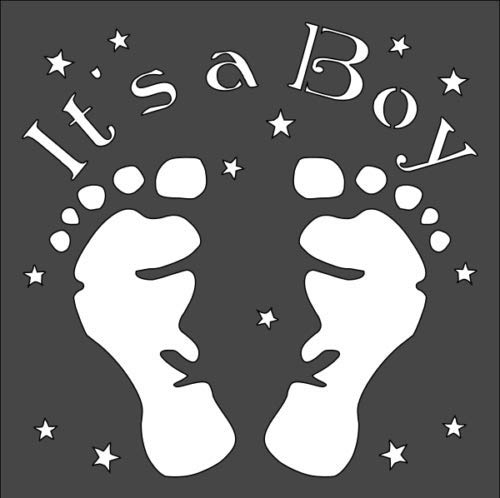 Stencil It's A Boy, Plastic Reusable, 8 x 10 in reusable Mylar wall painting stencil
