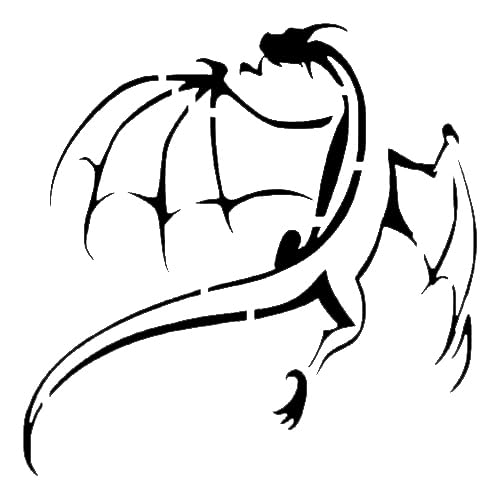 [20Pcs Set] Dragon with Wings Stencil for Painting - Reusable 5.5 x 5.5 stencil photo 2