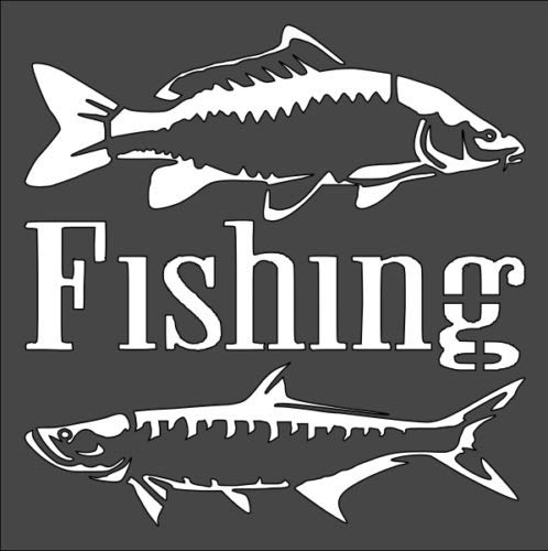 Stencil Fishing, Plastic Reusable, 5.5 x 5.5 inch reusable Mylar wall painting stencil