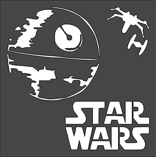Galaxy Adventure Stencil - 8x8 Inch Reusable Stencil for Crafts, Arts, and Scrapbooking, White reusable Mylar wall painting stencil