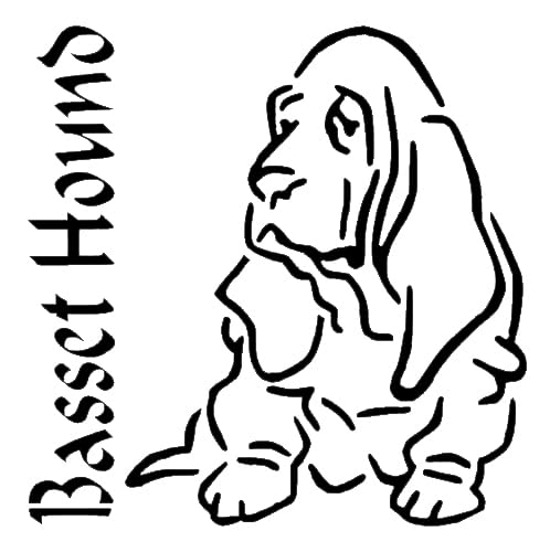 Basset Hound Dog Sign Stencil for Painting Plastic Reusable 5.5" x 5.5", Airbrush, Scrapbooking stencil photo 2