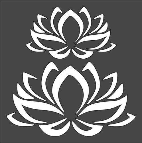 Stencil Lotus Flower, Plastic Reusable, 5.5 x 5.5 inch reusable Mylar wall painting stencil