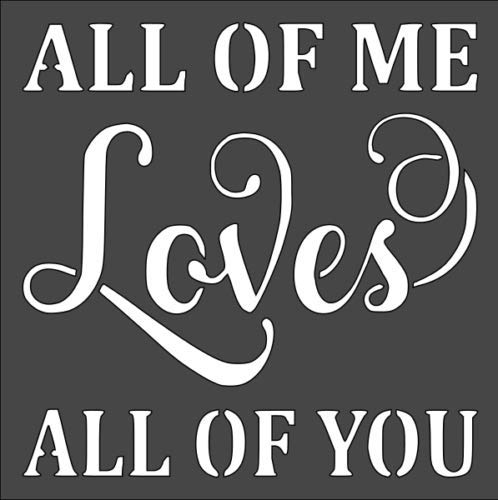 Stencil All of Me Sign, Plastic Reusable, 5.5 x 5.5 inch reusable Mylar wall painting stencil
