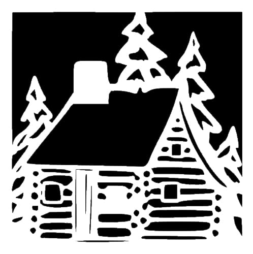 Shed in a Woods Stencil for Painting, Plastic Reusable 5.5x5.5 inch stencil photo 2