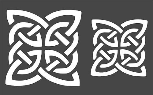 Stencil Celtic Square, Plastic Reusable, 5 x 8 inch reusable Mylar wall painting stencil