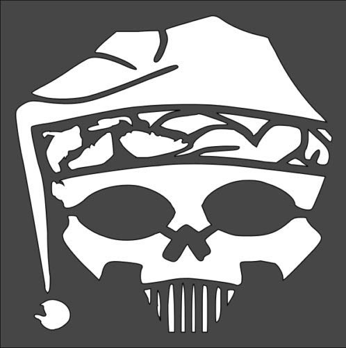 Stencil elf Skull Skeleton Christmas, Plastic Reusable, 5.5 x 5.5 inch reusable Mylar wall painting stencil