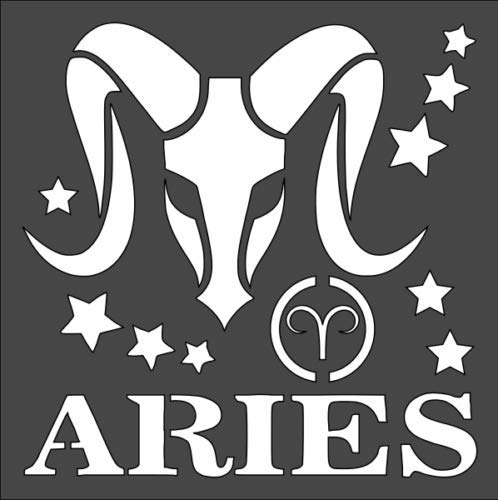 Stencil Zodiac Sign Aries, Plastic Reusable, 8 x 10 in reusable Mylar wall painting stencil